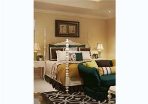 欧式室内卧室空间装饰设计3d模型及效果图