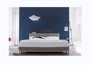 某住宅详细室内卧室床柜装饰设计3d模型及效果图