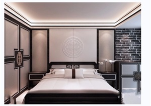 住宅详细的室内卧室空间装饰设计3d模型及效果图