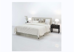 详细的室内卧室床柜素材设计3d模型