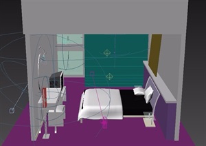 现代风格住宅详细的住宅室内卧室素材3d模型