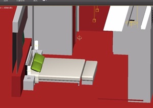 现代风格住宅详细的室内主卧室设计3d模型