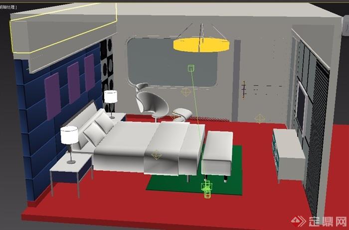 现代风格住宅室内卧室3d模型