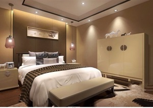 现代室内卧室空间装饰设计3d模型及效果图