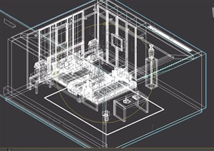 住宅独特室内卧室空间装饰设计3d模型