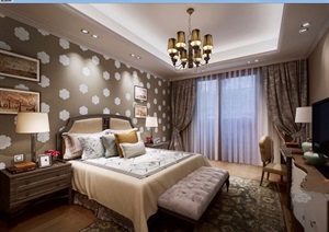 完整详细的室内卧室空间装饰设计3d模型及效果图