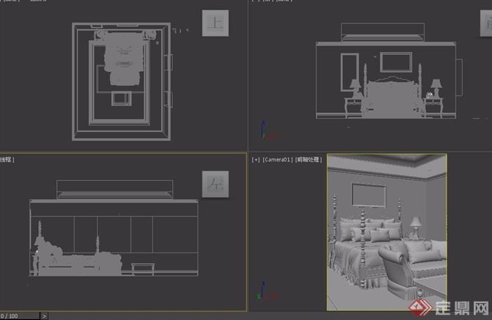 欧式详细室内卧室空间装饰设计3d模型及效果图