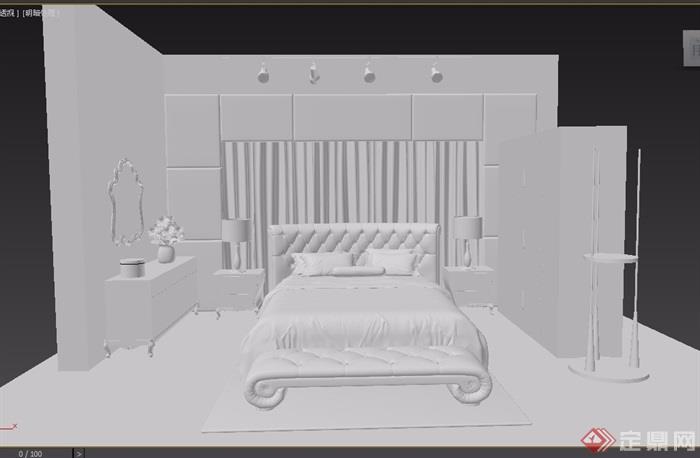欧式室内卧室空间装饰设计3d模型及效果图