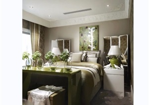 室内卧室空间装饰3d模型及效果图