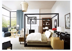 整体详细的室内卧室空间装饰设计3d模型及效果图