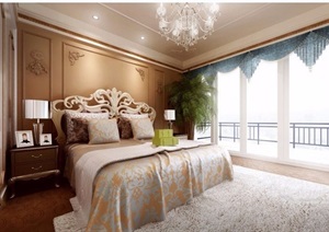 欧式整体详细的室内卧室空间装饰设计3d模型及效果图
