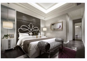 独特整体卧室空间装饰设计3d模型及效果图