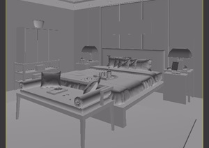 某详细的卧室空间装饰设计3d模型及效果图