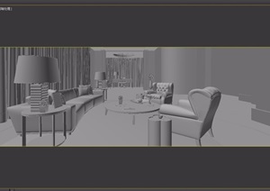 新古典客厅沙发组合素材设计3d模型