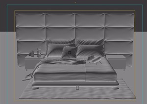 详细的整体室内卧室床素材设计3d模型