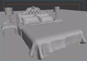 欧式独特详细室内卧室床素材设计3d模型
