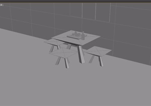 前卫中式桌凳素材3d模型