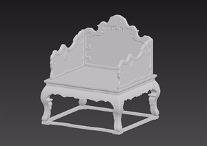 古典中式清式太师椅素材3d模型