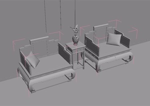 古典中式太师桌椅素材设计3d模型