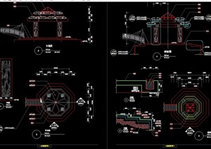 精致的景观详细的完整亭子cad施工图