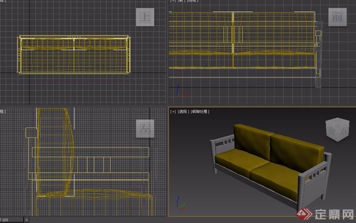 东南亚风格家具沙发3d模型及效果图