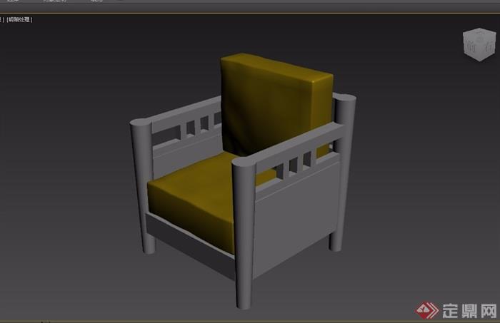 东南亚风格家具沙发椅3d模型及效果图