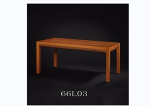 东南亚风格木质餐桌素材3d模型及效果图