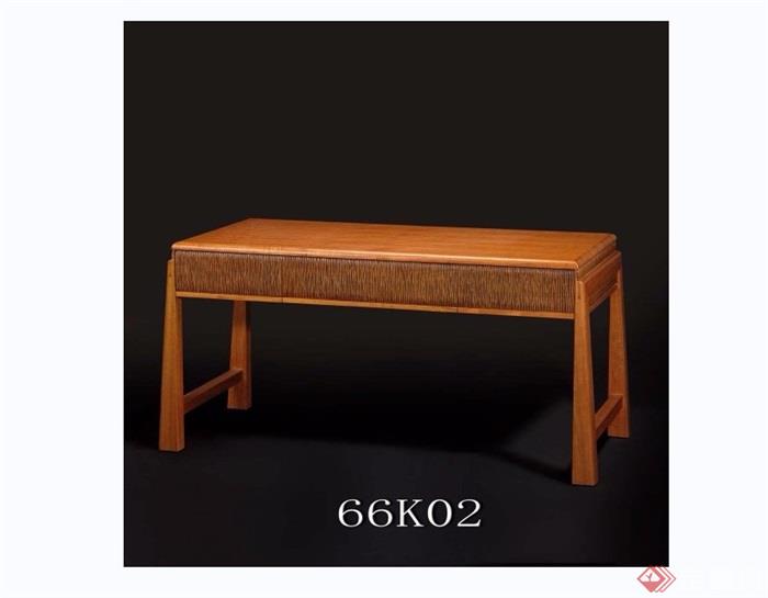 东南亚风格木质书桌素材3d模型及效果图