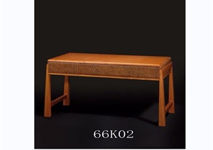 东南亚风格木质书桌素材3d模型及效果图