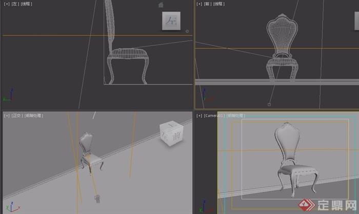 欧式沙发椅子素材详细3d模型及效果图