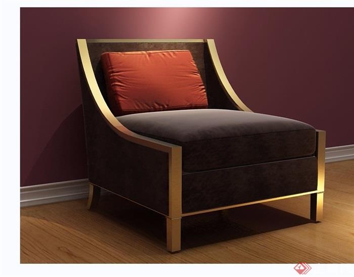 欧式室内沙发椅素材详细3d模型及效果图
