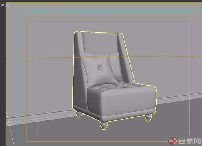 欧式详细的沙发椅子素材详细3d模型及效果图