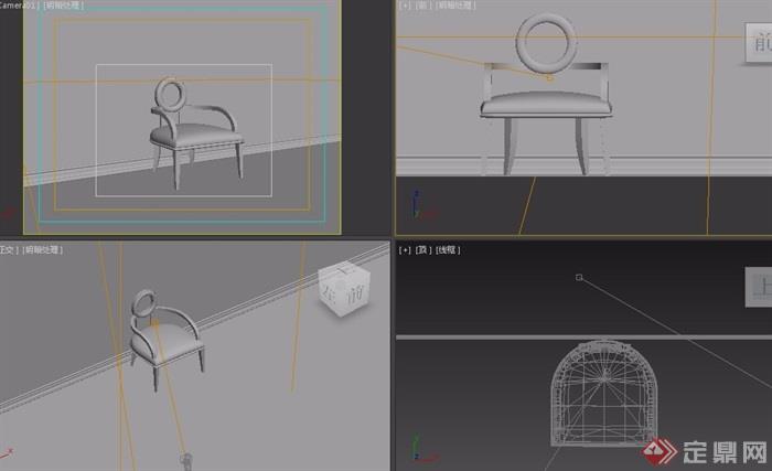 欧式沙发椅子详细设计3d模型及效果图