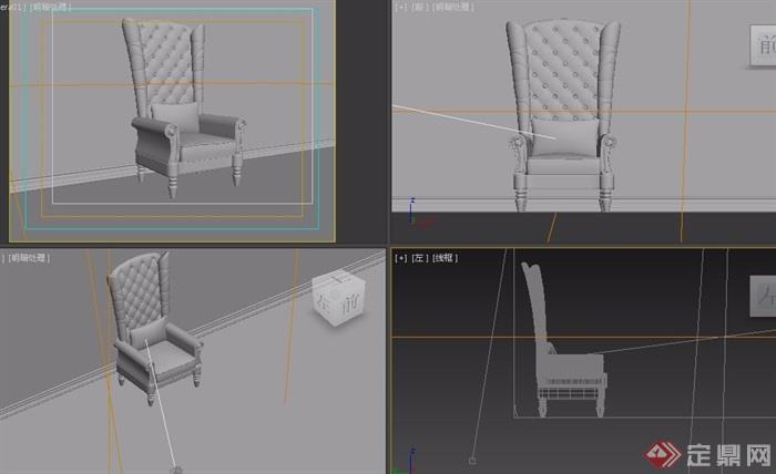欧式沙发椅子素材完整详细3d模型及效果图