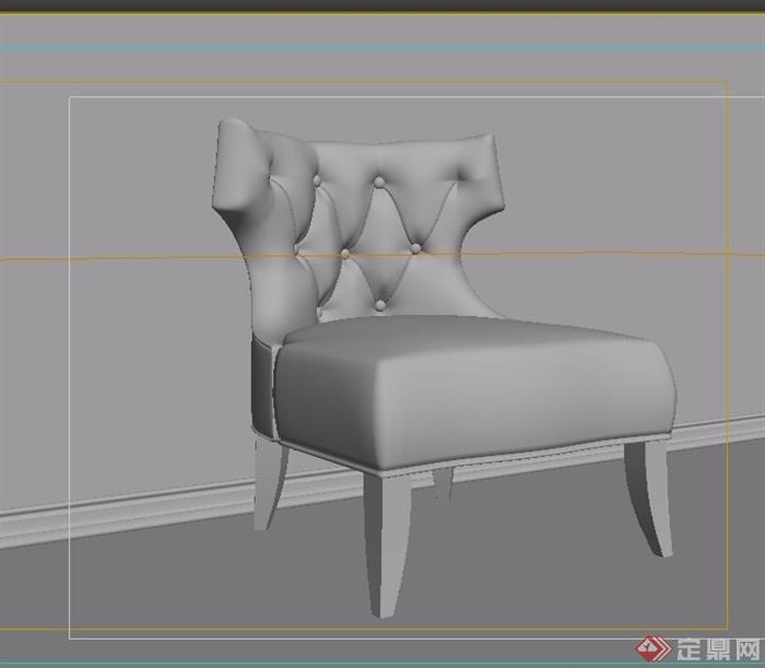 欧式沙发椅子详细素材设计3d模型及效果图