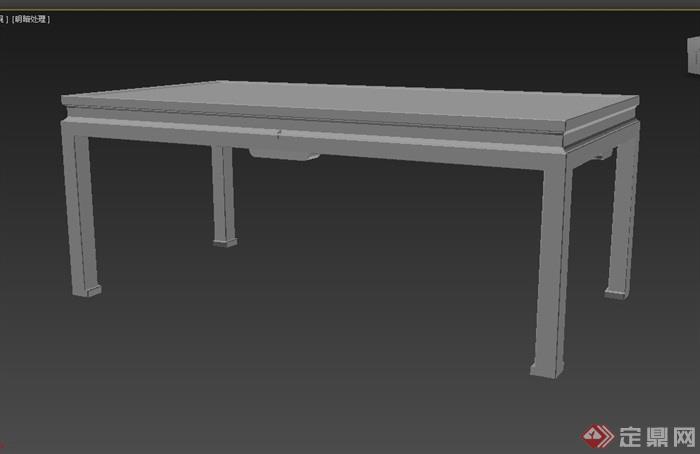 拐子纹餐桌素材设计3d模型