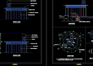 园林景观详细的完整玻璃亭子cad施工图