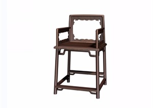 夔龙纹玫瑰椅素材设计3d模型