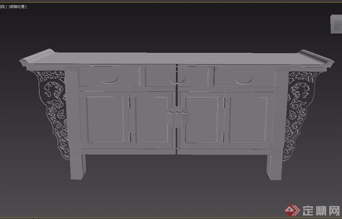 某中式详细的完整柜子素材设计3d模型