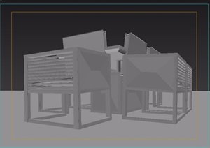 详细的室内餐桌椅素材3d模型