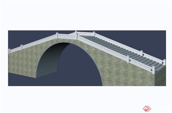 详细的景观园桥素材设计3d模型及效果图