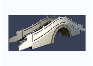 园林景观园桥设计3d模型及效果图
