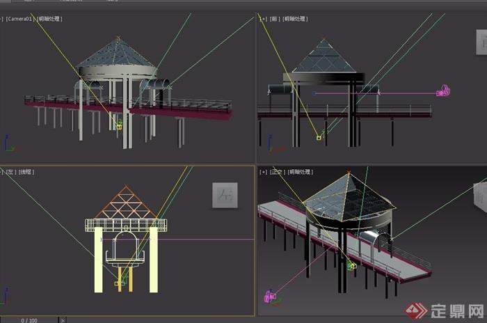 园林景观过河园桥素材设计3d模型及效果图