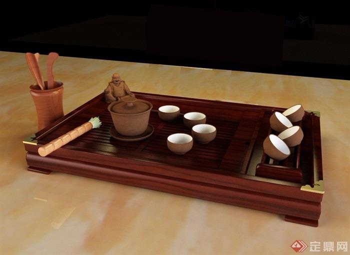 古典中式茶具素材设计3d模型及效果图