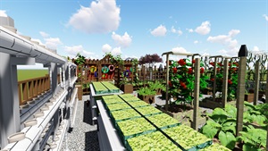 学校楼顶花园生态景观设计su模型