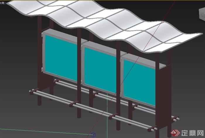 公交车遮雨棚设计3d模型及效果图
