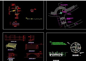 园林景观铺装、喷泉、座椅设计cad施工图