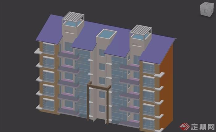 五层欧式风格住宅洋房建筑楼设计3d模型