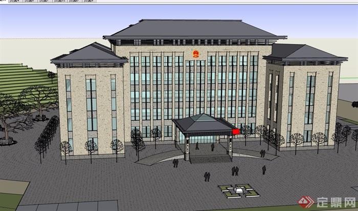 新古典风格检察院完整建筑设计su模型