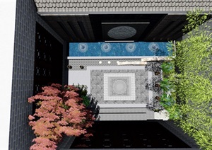 庭院中式景观设计SU(草图大师)模型
